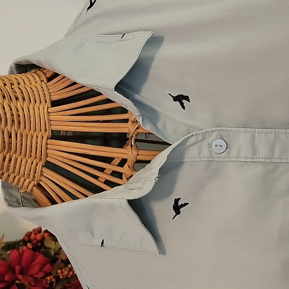 Button front Shirt with embroidered Hummingbirds by Christopher & Banks